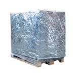 Couverture thermique écologique placée sur une palette de produits thermosensible
